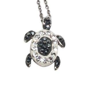 SILVERTONED & CRYSTAL NWOT TURTLE PENDANT CHAIN NECKLACE